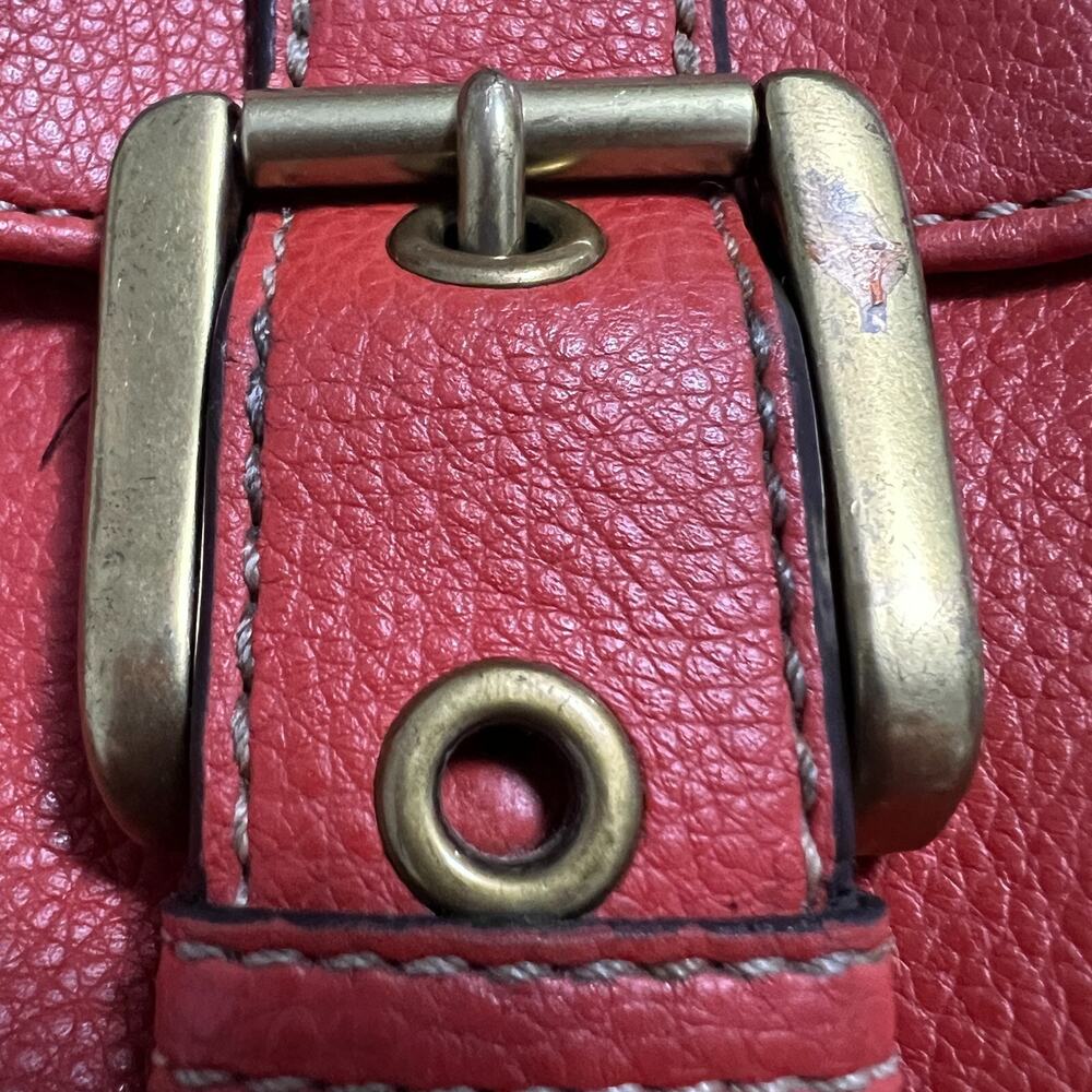 Vintage Nine West Backpack Bag PVC Vegan Faux Leather Orange 90's Pebbled - Picture 14 of 16